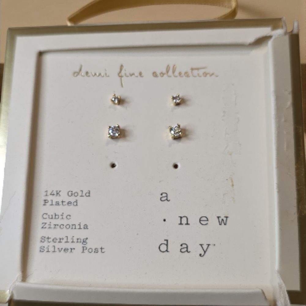 A New Day Gold Plated Cubic Zirconia Earrings